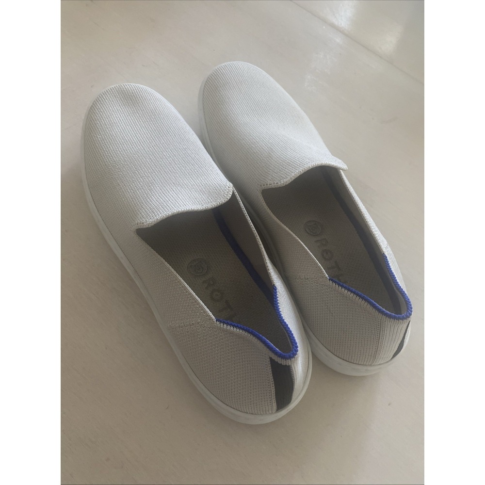Rothy's Sneakers Womens 9 Beige Knit Slip On Casual Comfort Shoes Travel Flats